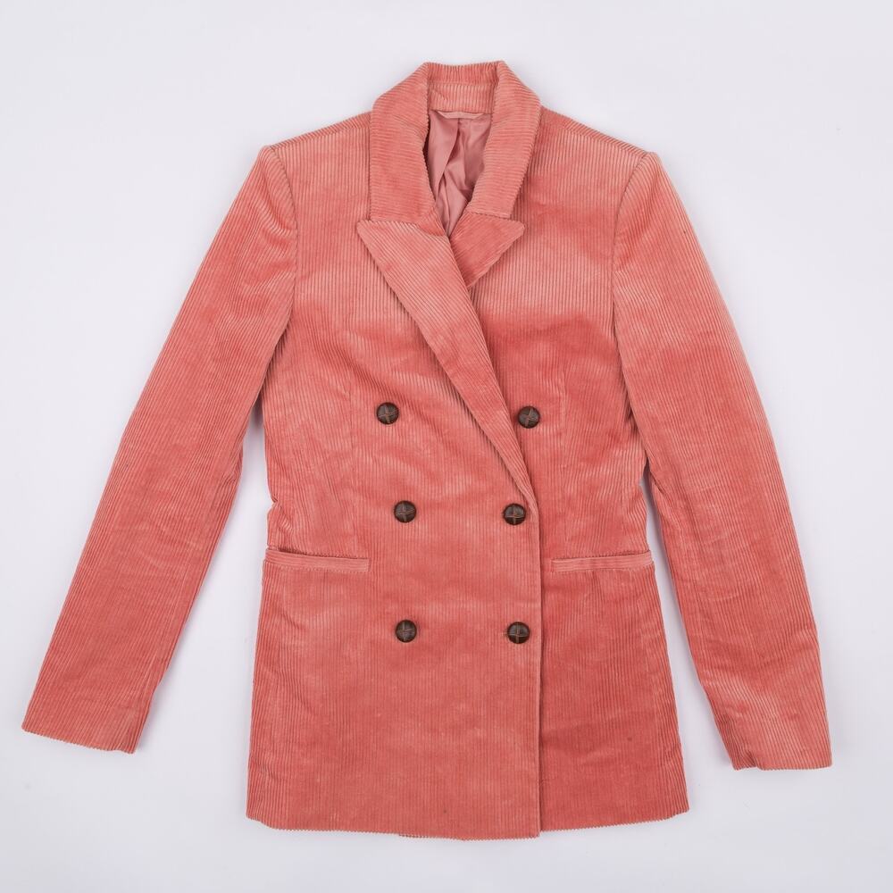 & Other Stories Womens Pink Corduroy Double Breasted Blazer Fits approx. S